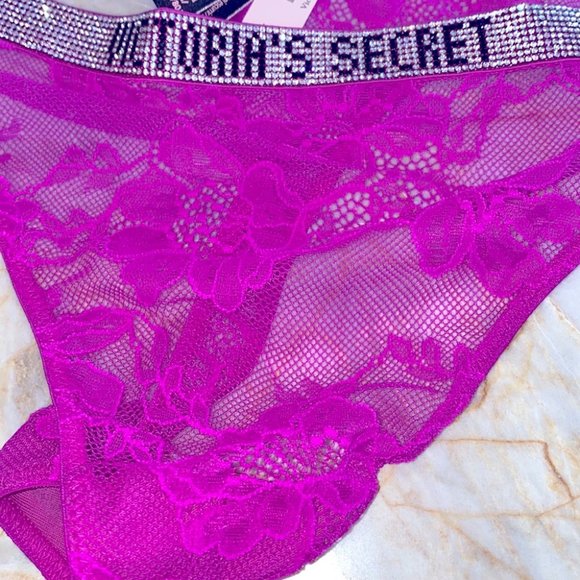 NWT XL Victoria’s Secret Fuchsia Shine Strap Thong X-Large - Picture 9 of 9